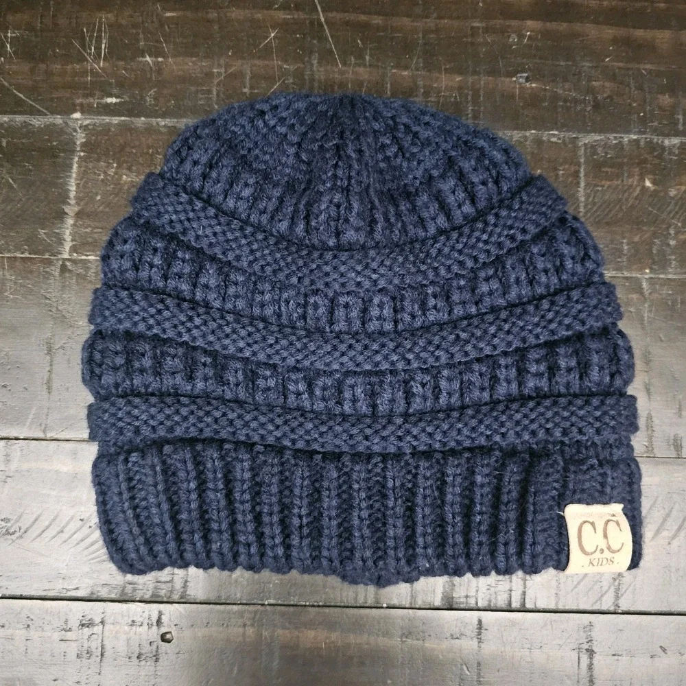 Lot‎ Of 3 Baby Toddler Winter Hats Blue Gray Brown Crochet Football